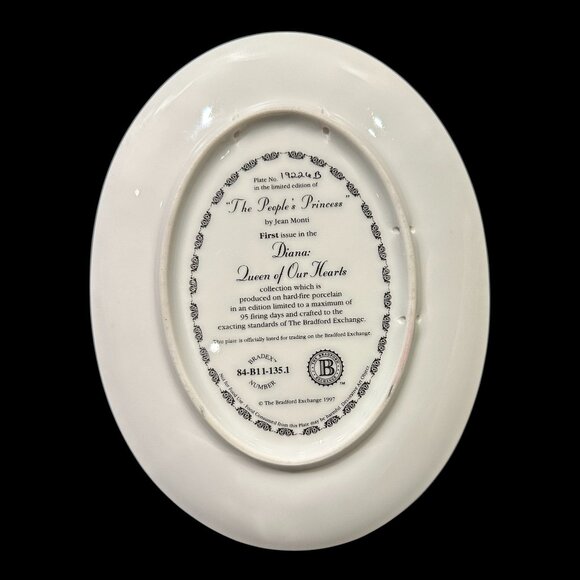 Vintage Princess Diana Porcelain Plate, Jean Monti, Royal Memorabilia - Picture 2 of 2